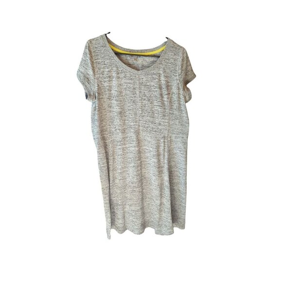Talbots Dresses & Skirts - Talbots Women's Gray Stretch Crew Neck Short Sleeve Sheath Midi Dress Size L